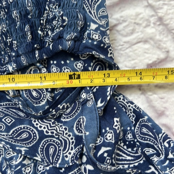 Hollister blue white bandana design shorts romper - Picture 7 of 9